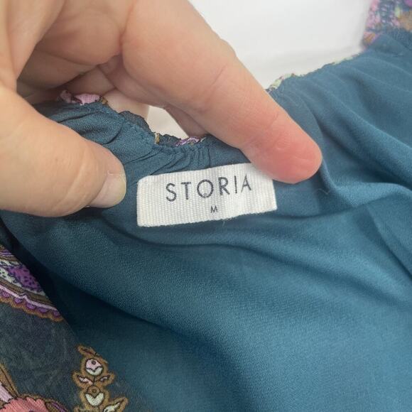 Anthropologie Storia Mini Dress Floral Print Boho Size Medium Romantic - Picture 7 of 15